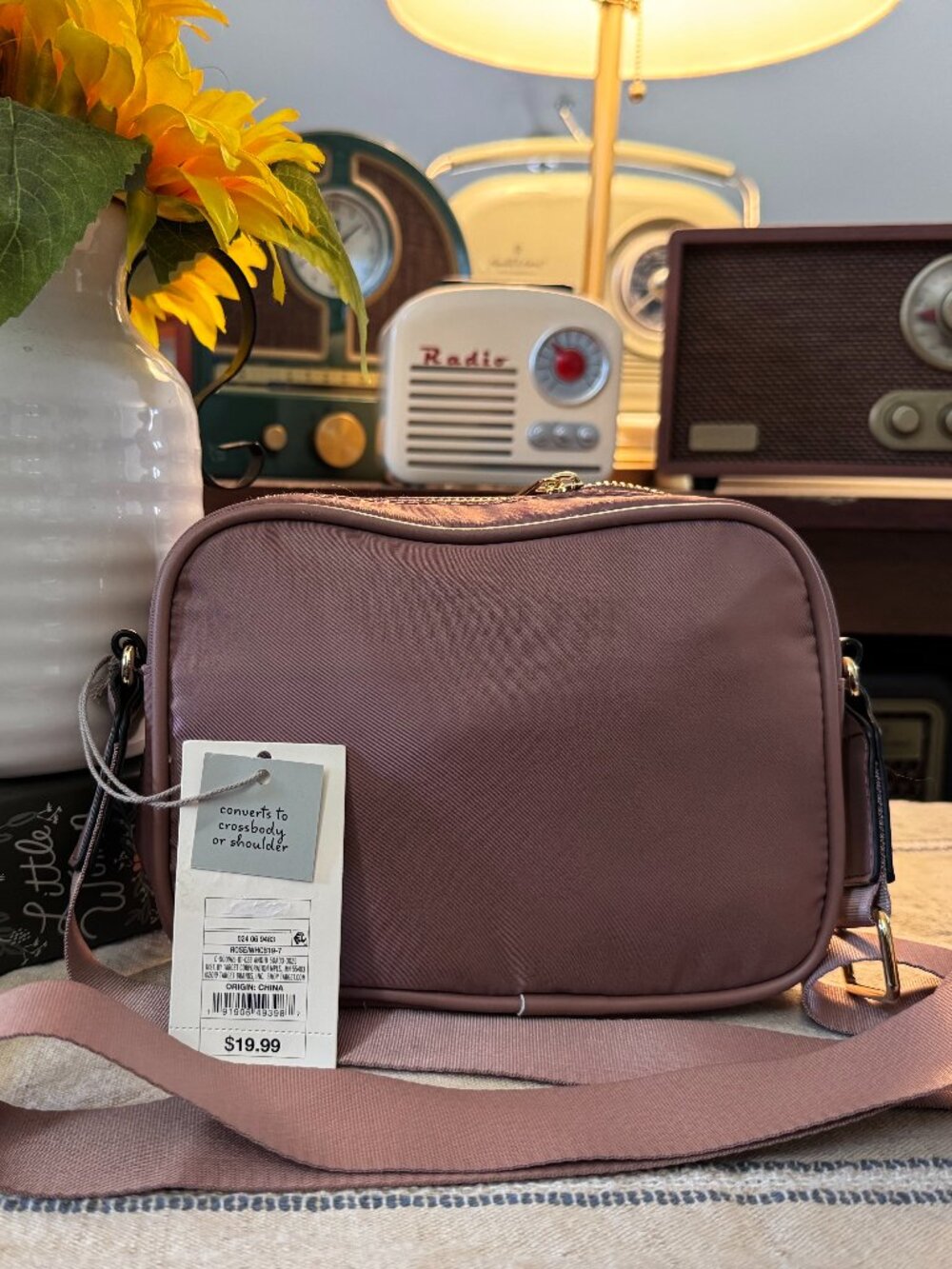 A New Day Blush Pink Nylon Crossbody Bag | NWT | Adjustable Strap
